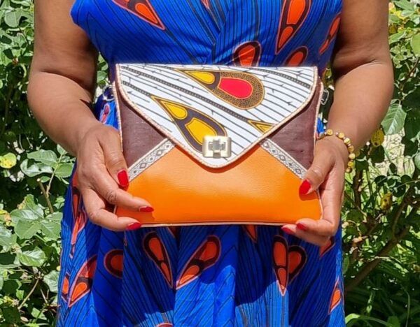 Pochette enveloppe ALANI marron-orange – Image 3