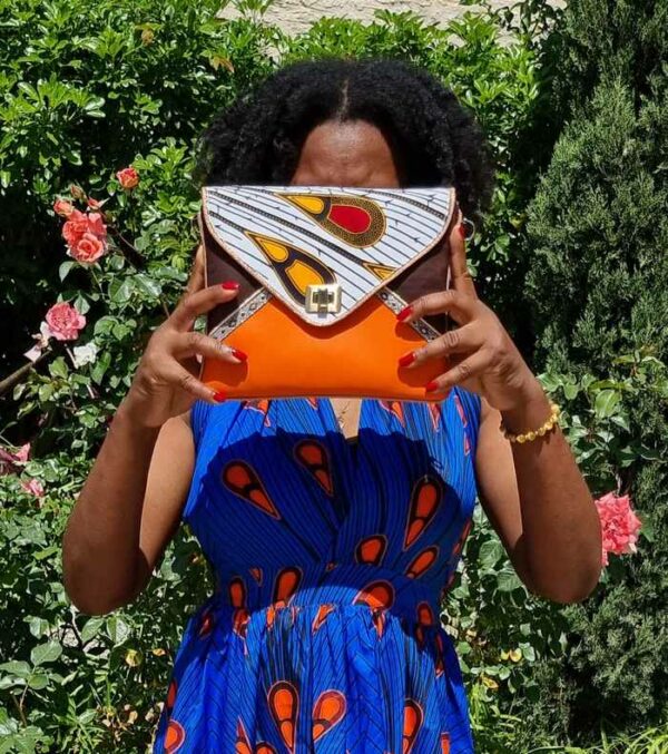 Pochette enveloppe ALANI marron-orange – Image 4
