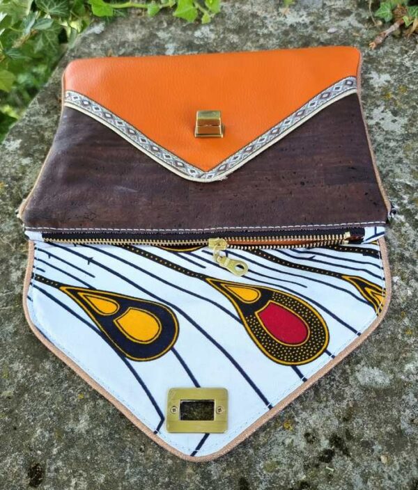 Pochette enveloppe ALANI marron-orange – Image 2