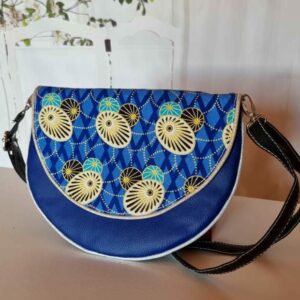 Pochette femme demi lune bleu DIANE