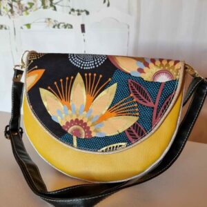 Pochette femme demi lune DIANE jaune