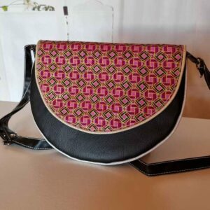 Pochette femme demi lune DIANE noir violet