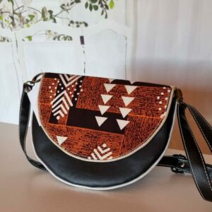 Pochette femme demi lune DIANE noir marron