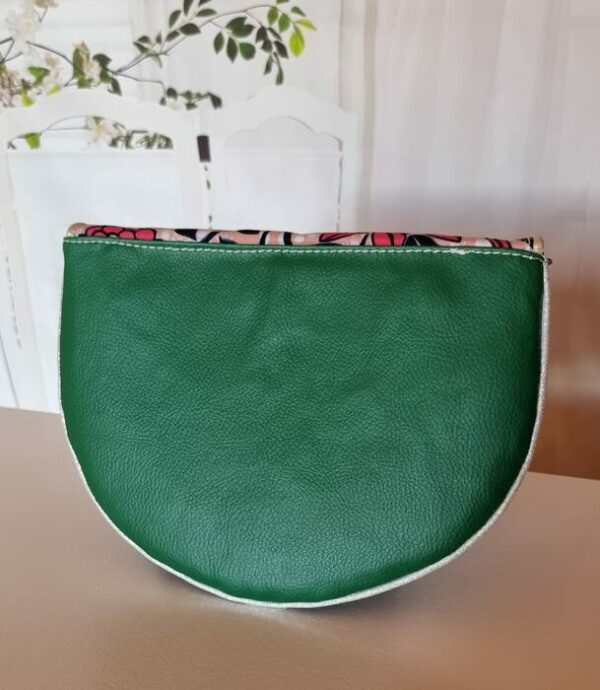 Pochette femme demi lune DIANE vert floral – Image 3